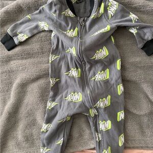 Nike Kids One Piece in Gray and Neon Green